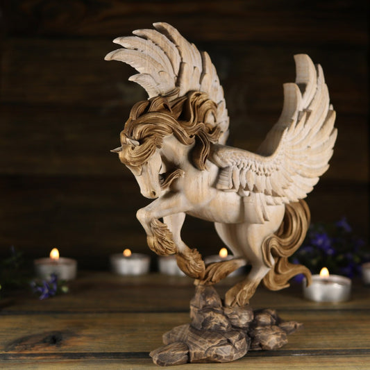 Pegasus Wooden Statue Greek