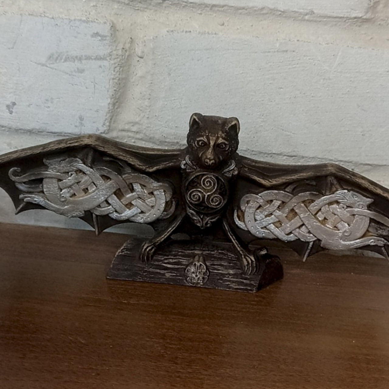 Bat Wooden Sculpture Enchanting: Capturing the Magic of Norse and Celtic Mythology