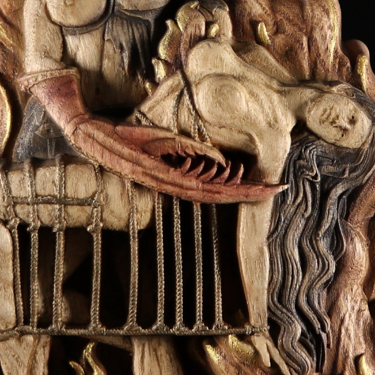 Slaanesh Wooden Carved Statue: Captivating Representation of Desire Luxury and Transformation