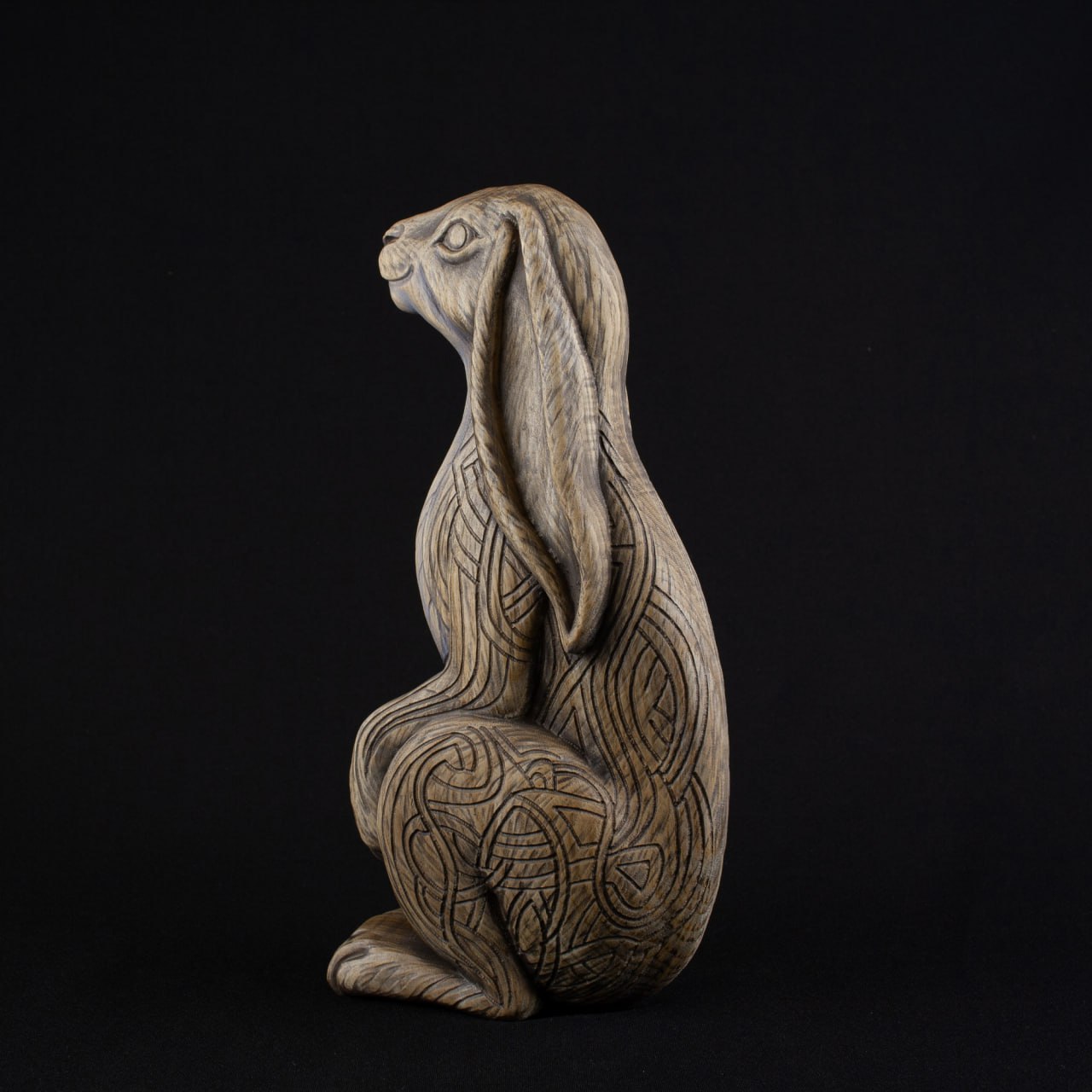 Rabbit Wooden Statue Norse Pagan : Symbol of Life & Fertility