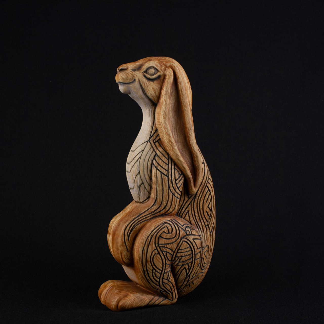 Rabbit Wooden Statue Norse Pagan : Symbol of Life & Fertility
