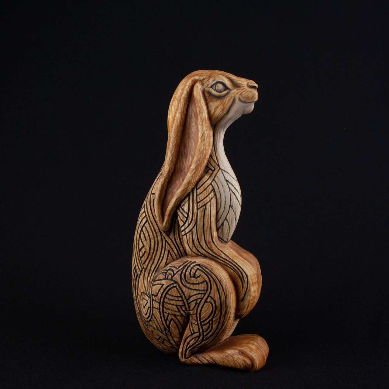 Rabbit Wooden Statue Norse Pagan : Symbol of Life & Fertility