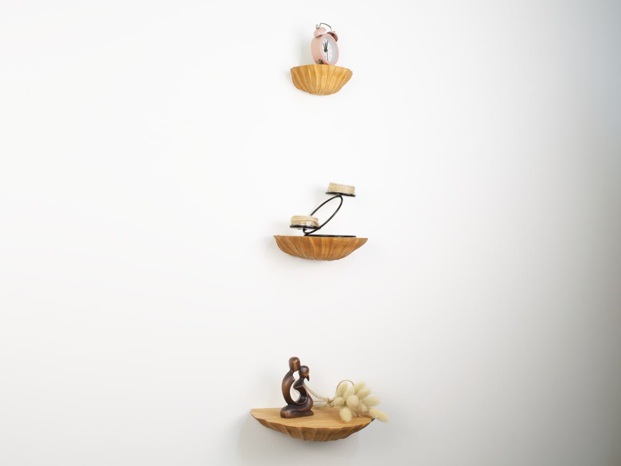 Seashell-Inspired Wooden Shelf