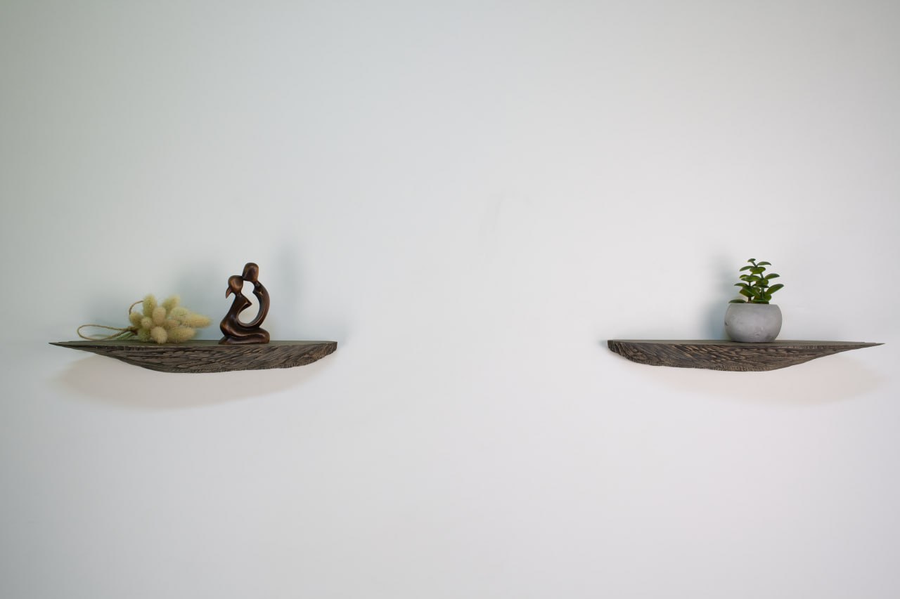 Graceful Angel Wings Wooden Shelf