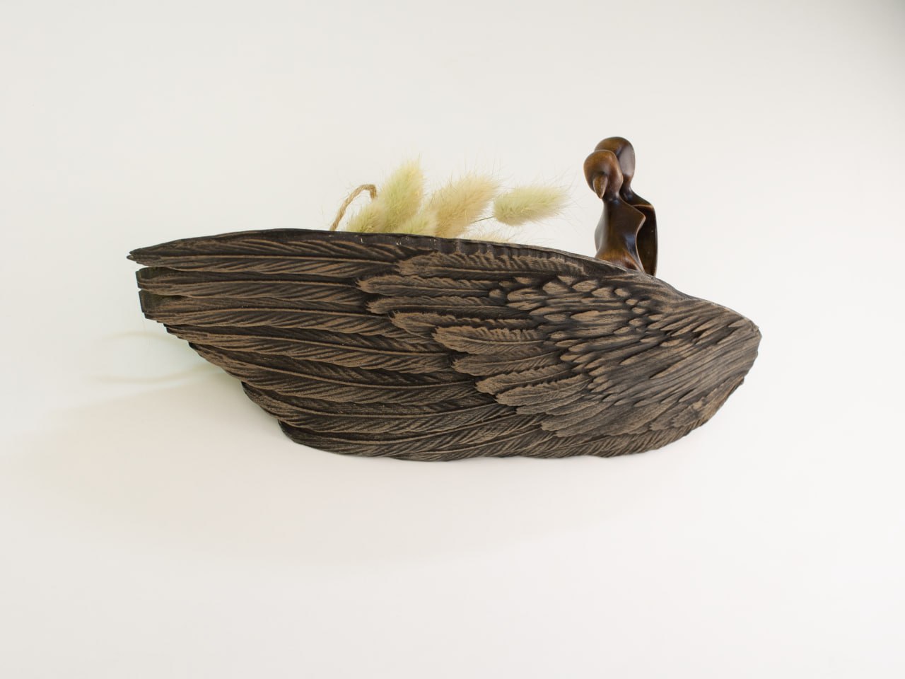 Graceful Angel Wings Wooden Shelf