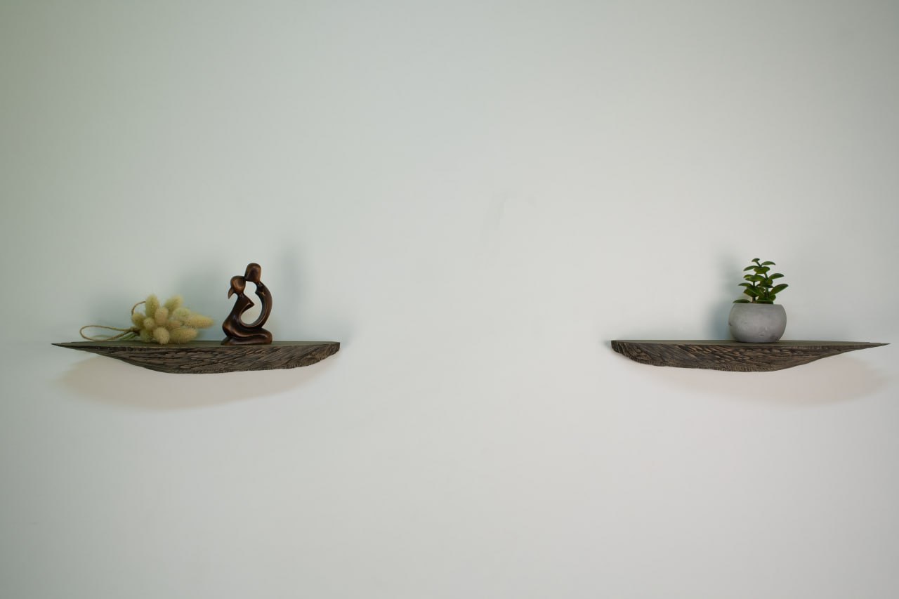 Graceful Angel Wings Wooden Shelf
