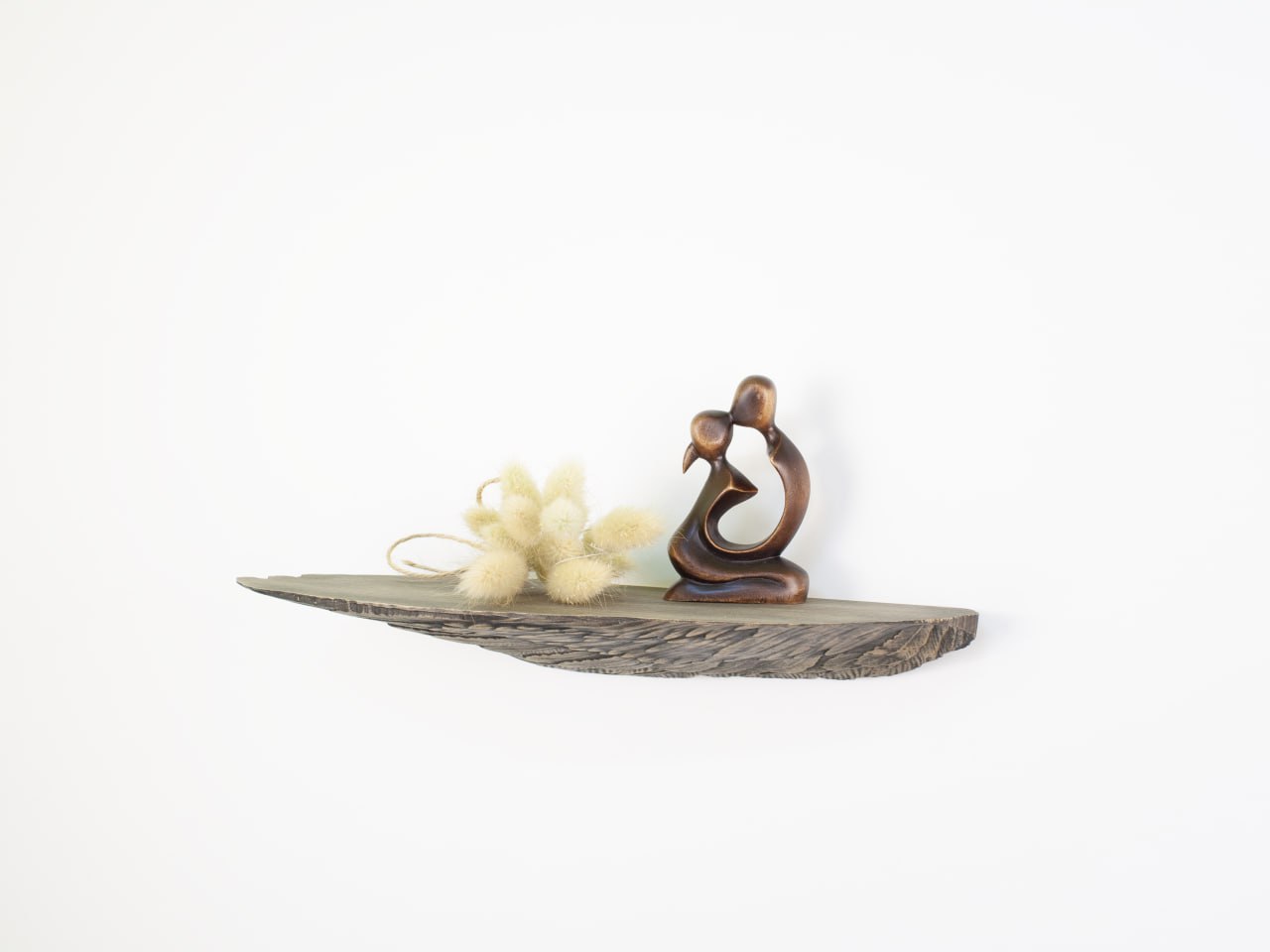 Graceful Angel Wings Wooden Shelf