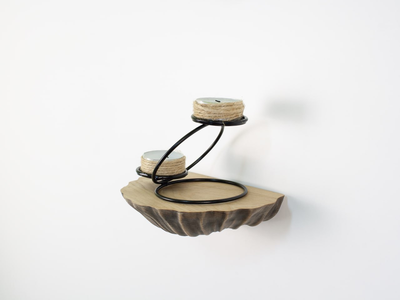 Handcrafted Floating Wood Shelf for Coastal Charm