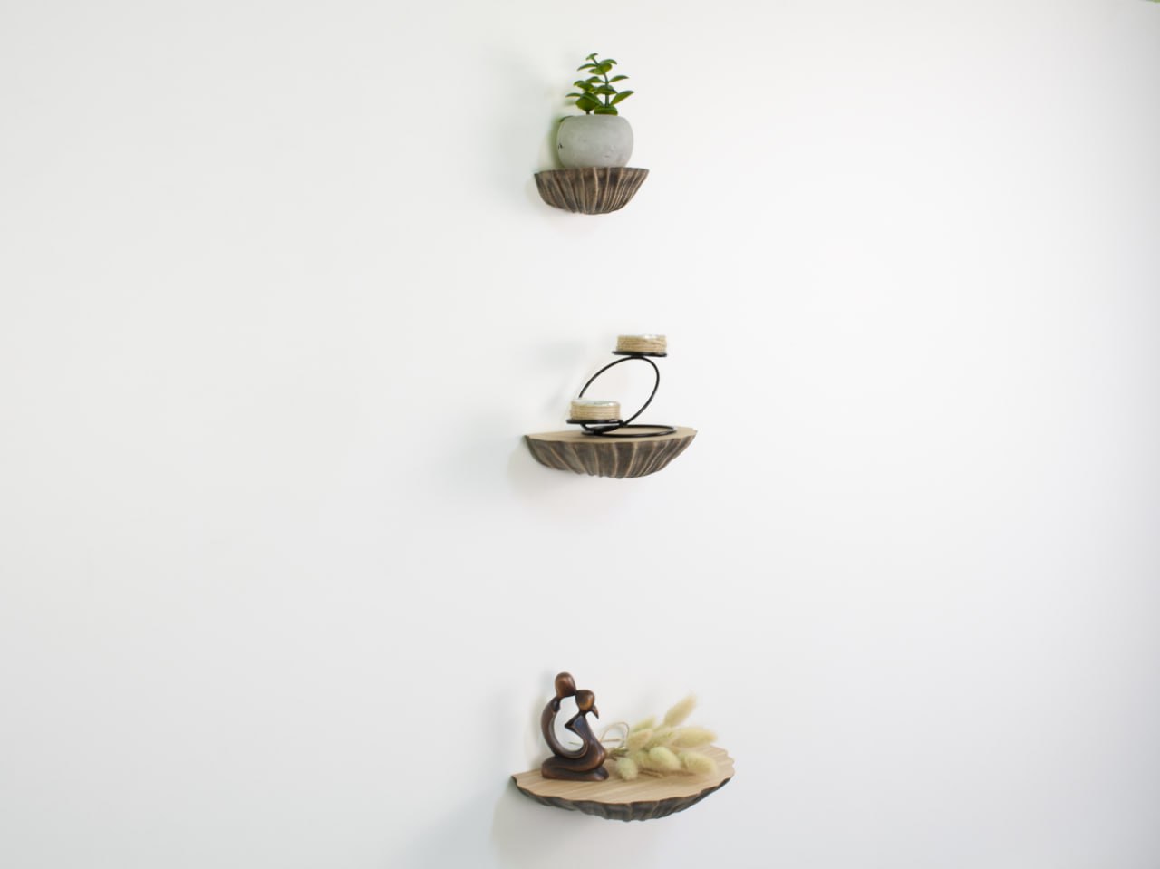 Handcrafted Floating Wood Shelf for Coastal Charm