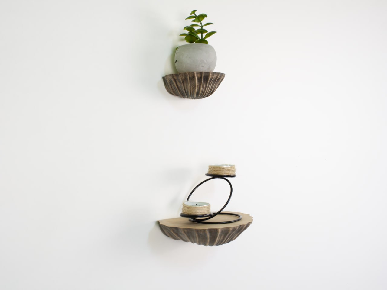 Handcrafted Floating Wood Shelf for Coastal Charm