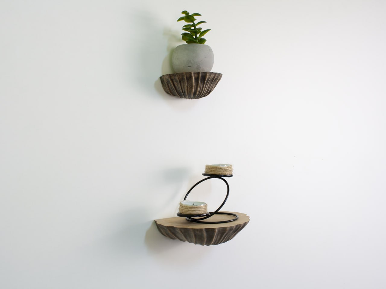 Handcrafted Floating Wood Shelf for Coastal Charm