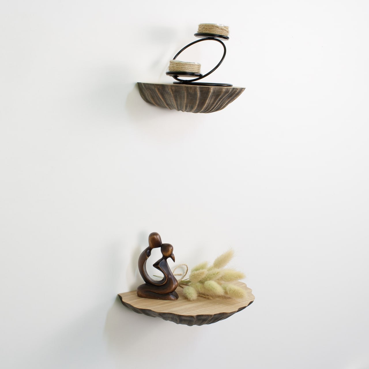 Handcrafted Floating Wood Shelf for Coastal Charm