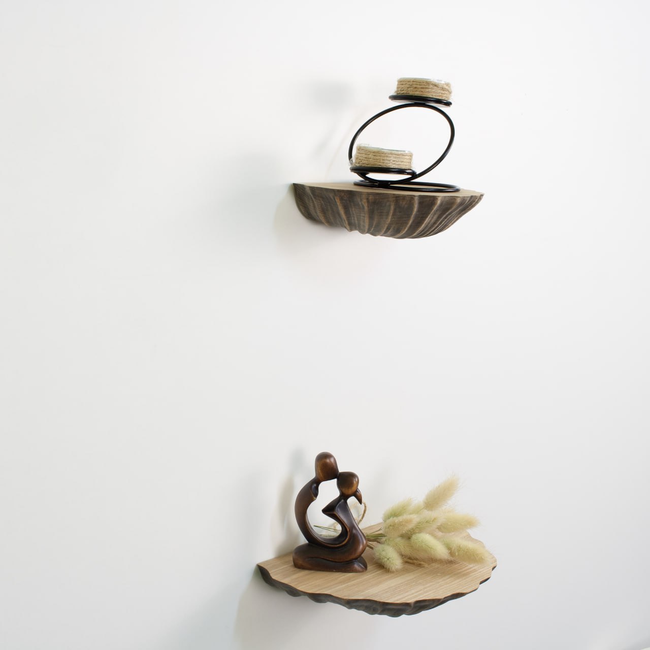 Handcrafted Floating Wood Shelf for Coastal Charm