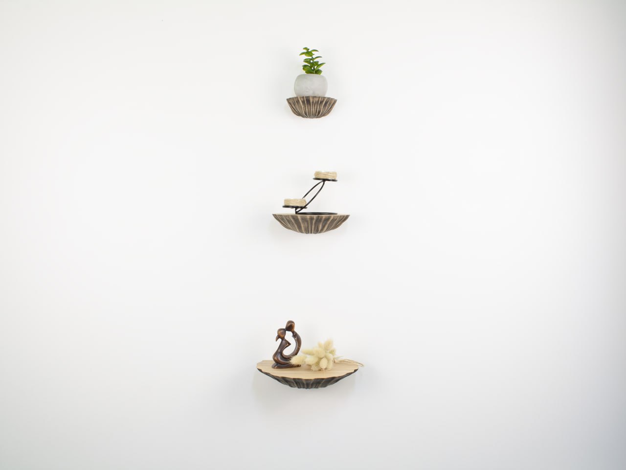 Handcrafted Floating Wood Shelf for Coastal Charm