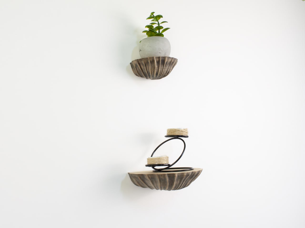 Handcrafted Floating Wood Shelf for Coastal Charm