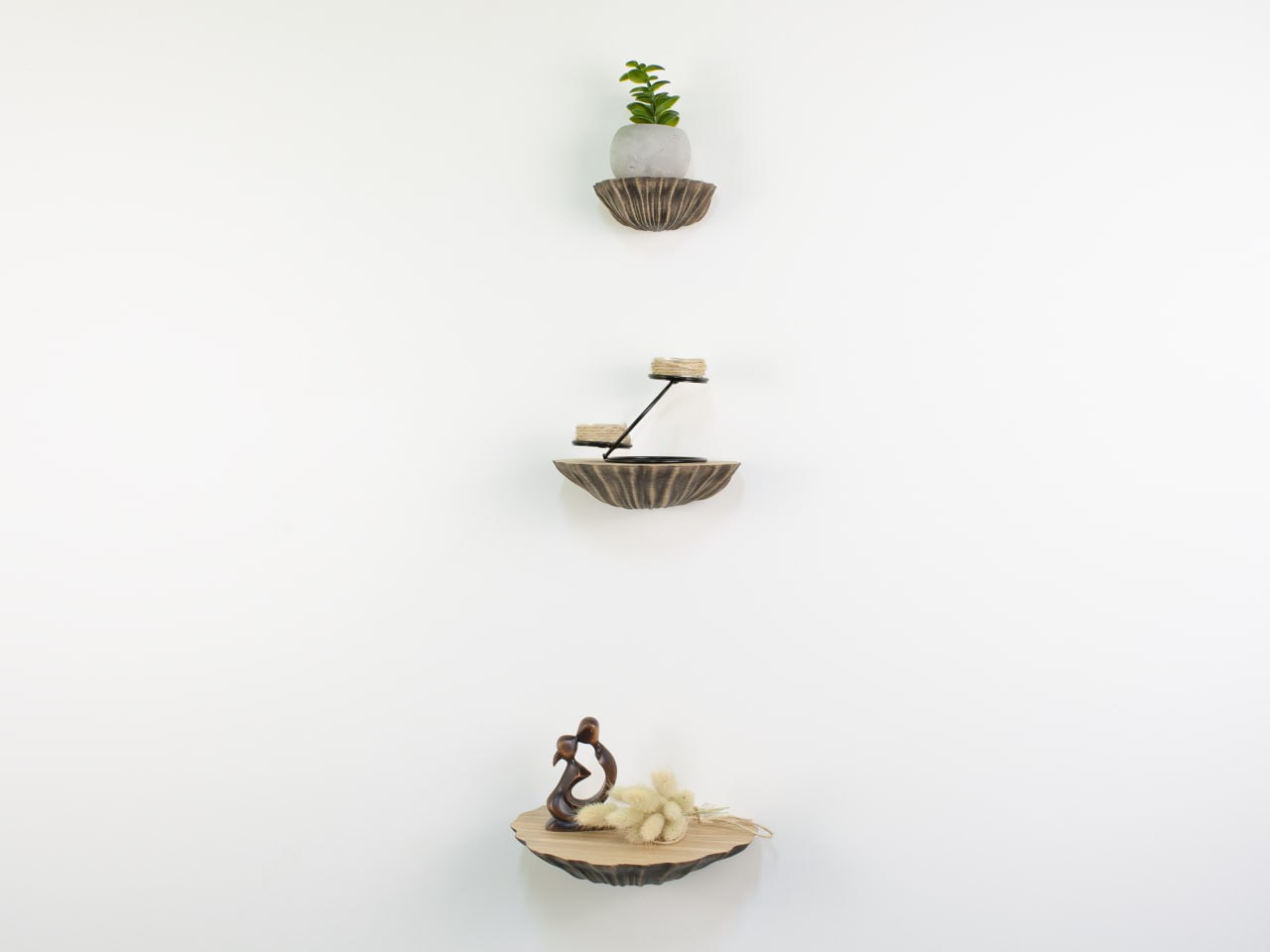 Handcrafted Floating Wood Shelf for Coastal Charm