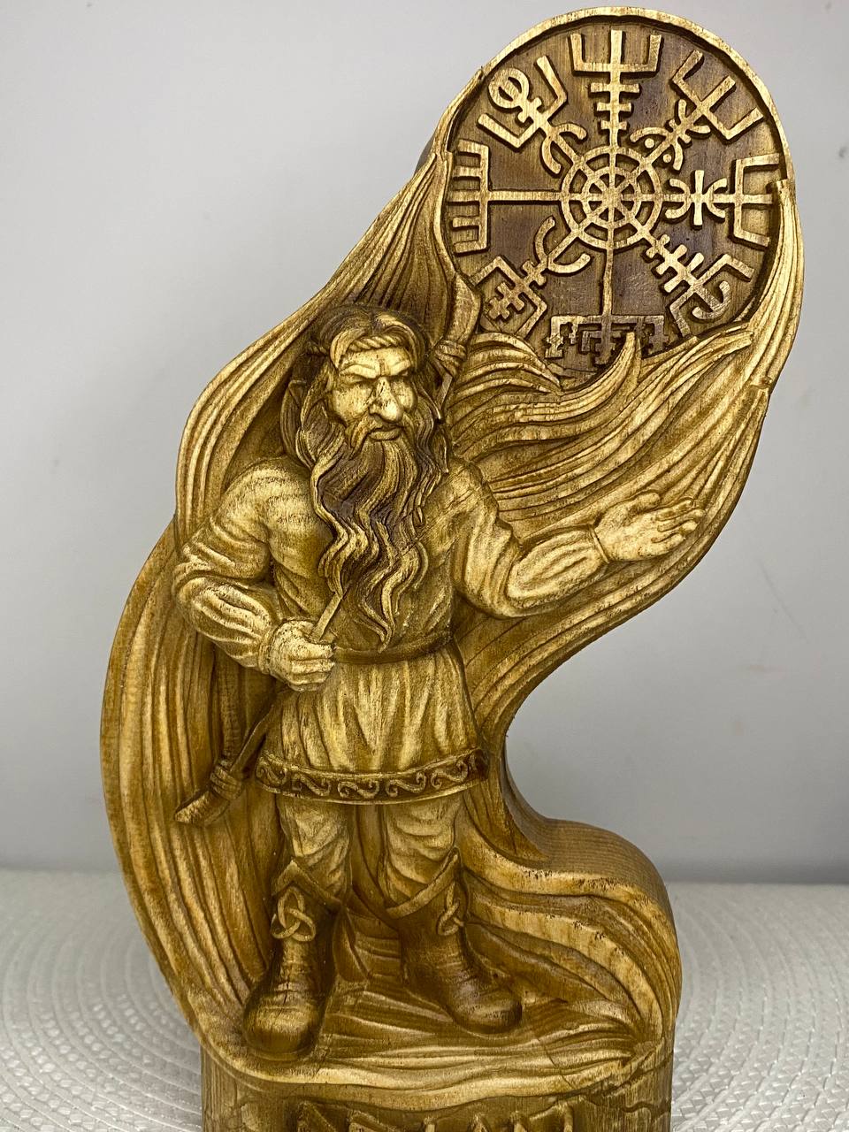 Austri Norse Dwarf Figurine | Hand-Carved Wooden Statue, Nordic Gnome