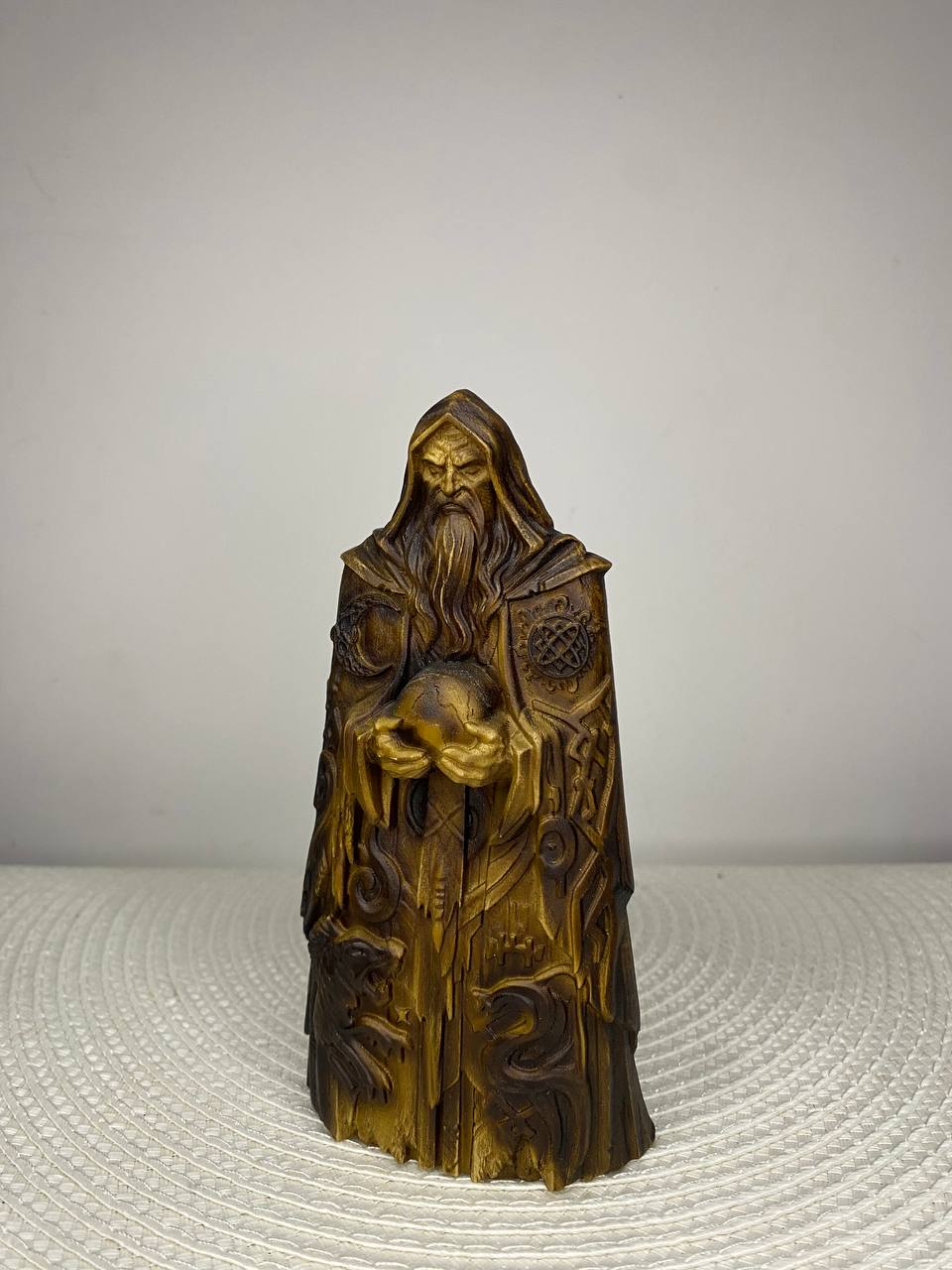Chernobog Wooden Statue — Slavic God of Darkness, Fate & Balance