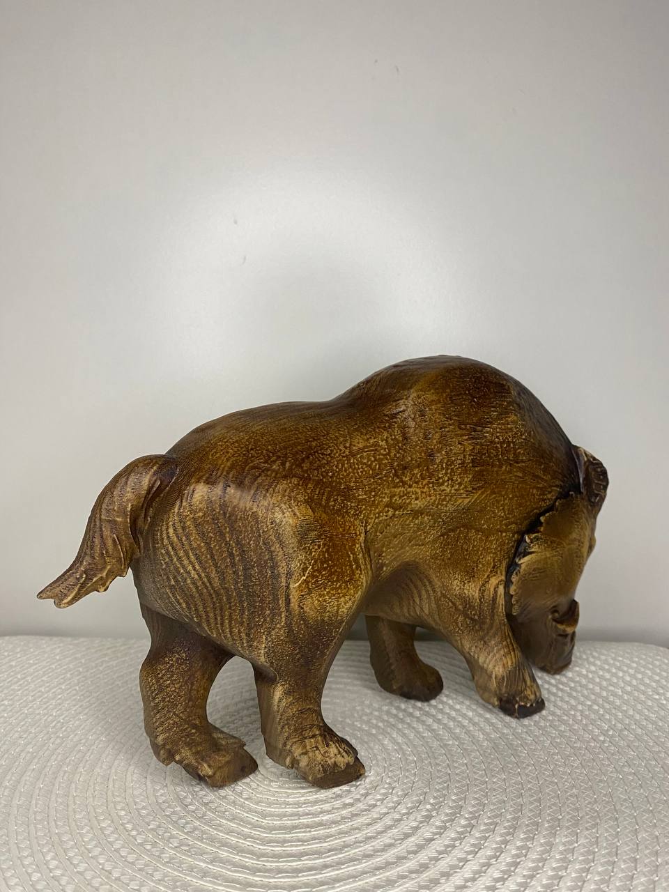 Boar Figurine Rustic Wooden