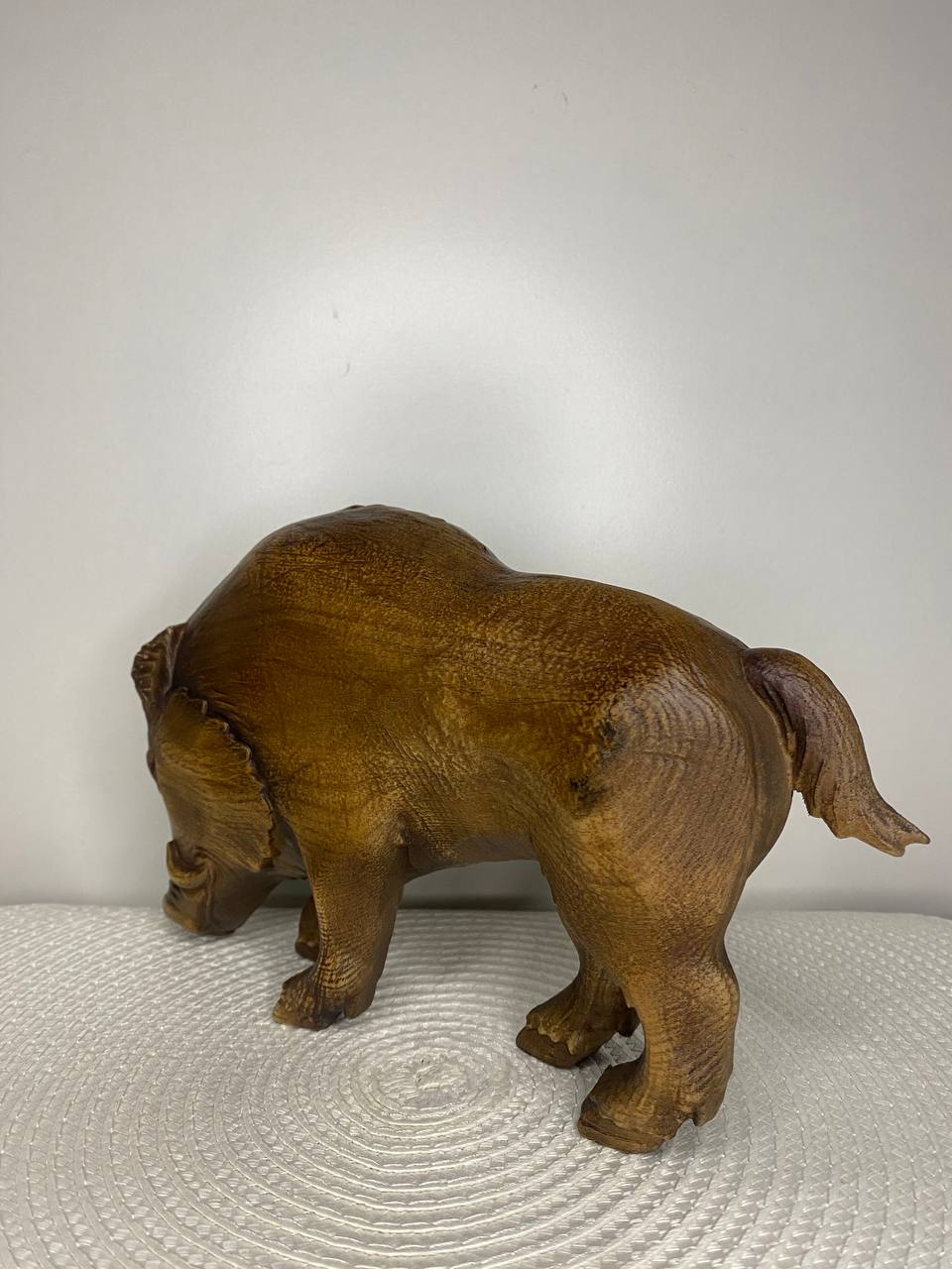 Boar Figurine Rustic Wooden