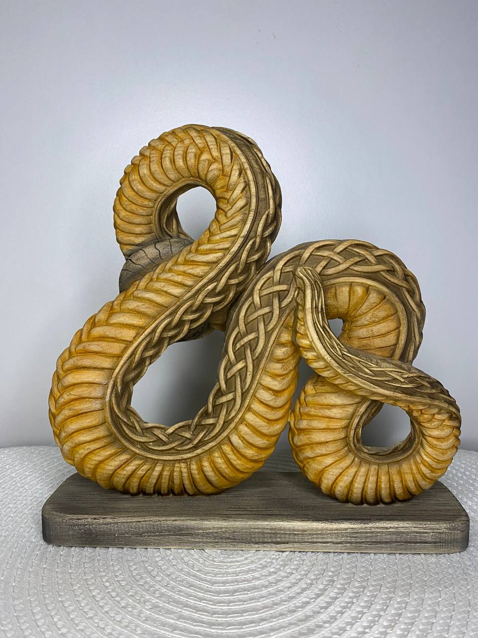 Snake Deity Cernunnos Hornedin Celtic and Norse Mythology Handcrafted Wooden Statue