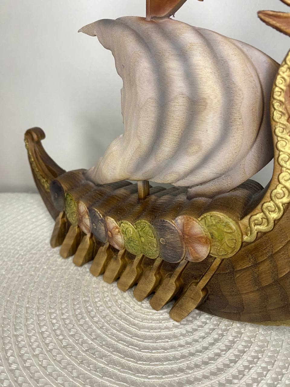Dragon Drakkar Odin Viking Longship - Figurine Wooden