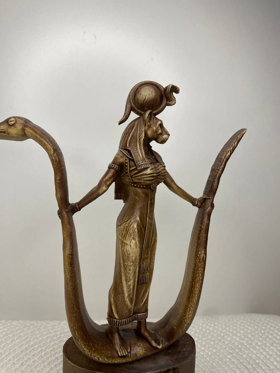 Sekhmet Statue - Wooden Egyptian Goddess Sculpture