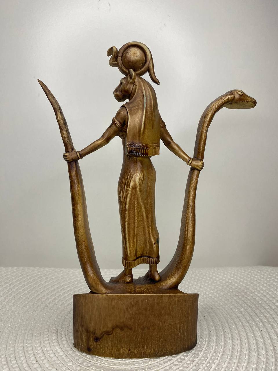 Sekhmet Statue - Wooden Egyptian Goddess Sculpture
