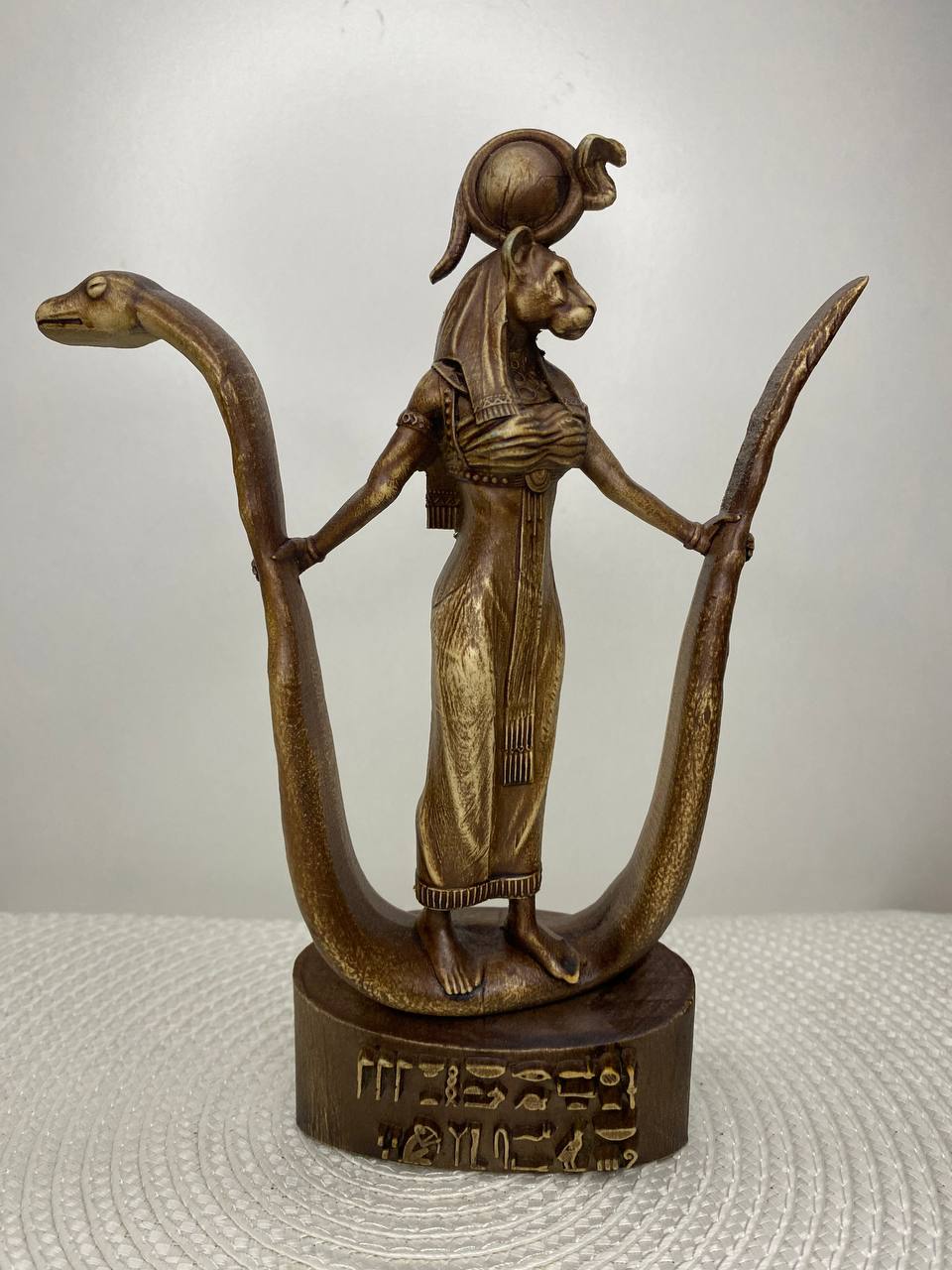 Sekhmet Statue - Wooden Egyptian Goddess Sculpture