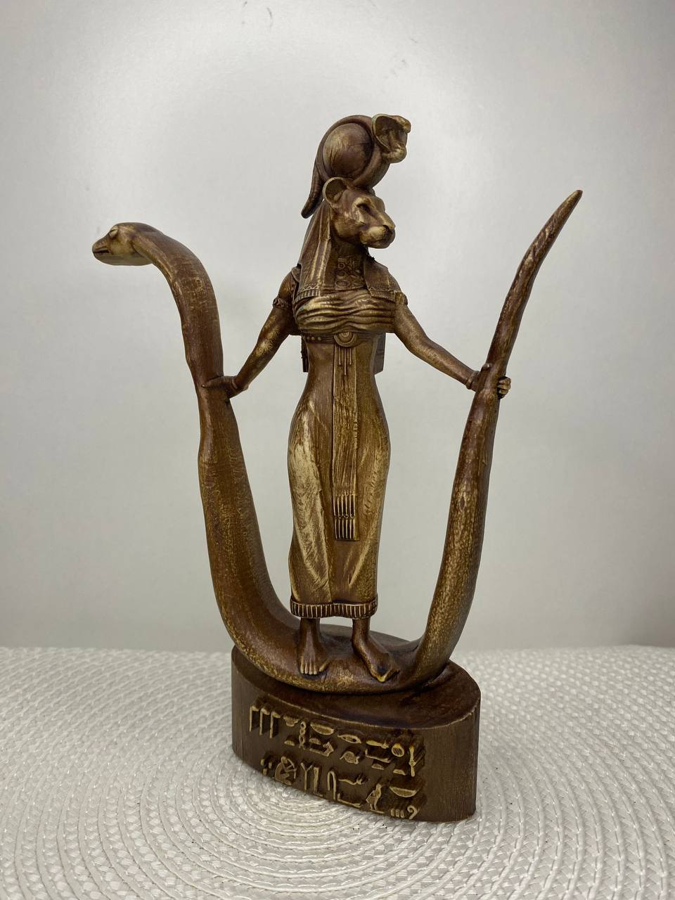 Sekhmet Statue - Wooden Egyptian Goddess Sculpture