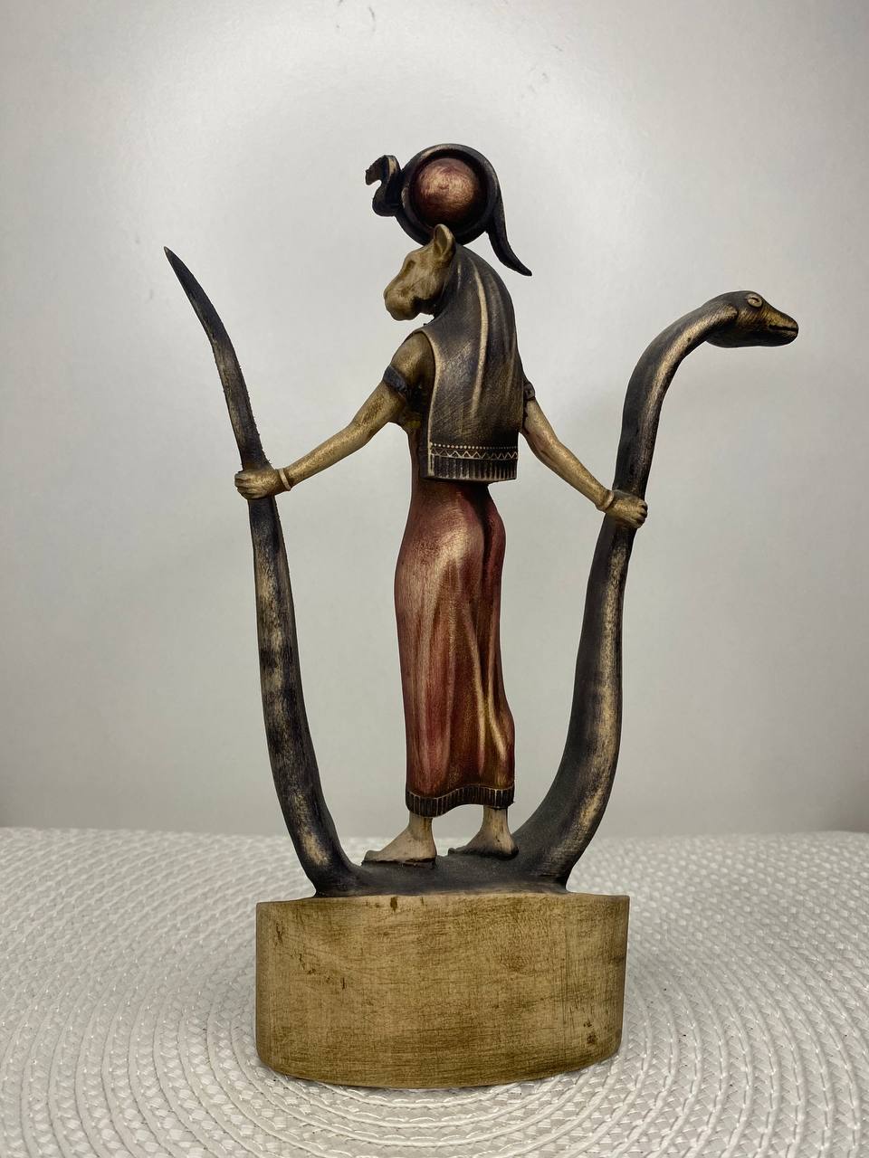 Sekhmet Statue - Wooden Egyptian Goddess Sculpture