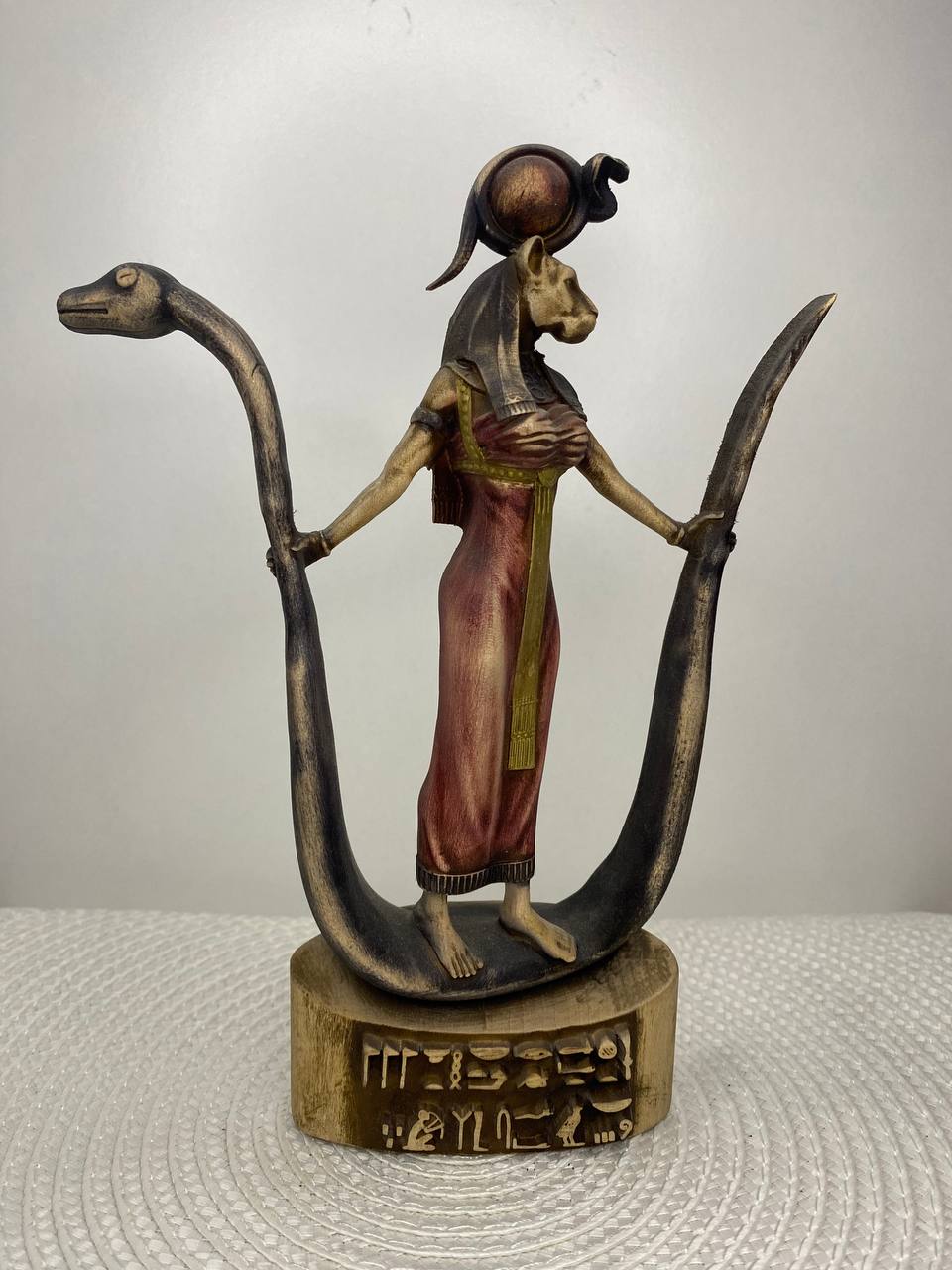 Sekhmet Statue - Wooden Egyptian Goddess Sculpture