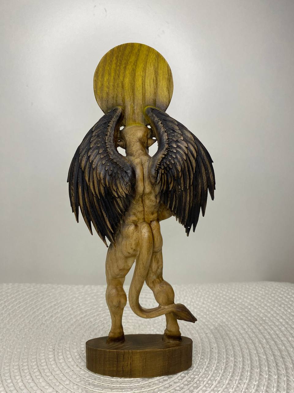 King Zagan Statue: Wooden Demon from Goetia Occult Decor, Sigil Zagan Pagan Altar