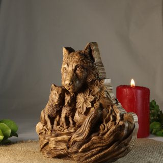 Wolf statue Wolf carving Shewolf Wolf figurine Wolf decor Animal statue Woodland anial Wolf gift Wolf family Wood wolf Wood carving Wolf art