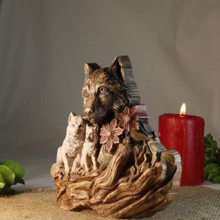 Wolf statue Wolf carving Shewolf Wolf figurine Wolf decor Animal statue Woodland anial Wolf gift Wolf family Wood wolf Wood carving Wolf art