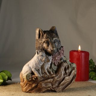 Wolf statue Wolf carving Shewolf Wolf figurine Wolf decor Animal statue Woodland anial Wolf gift Wolf family Wood wolf Wood carving Wolf art