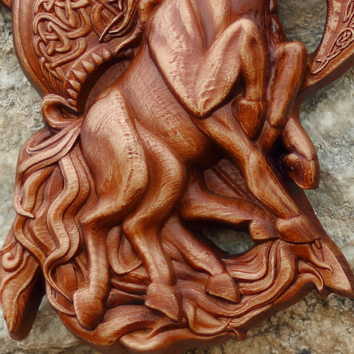 Sleipnir, eight-legged horse, wooden panel
