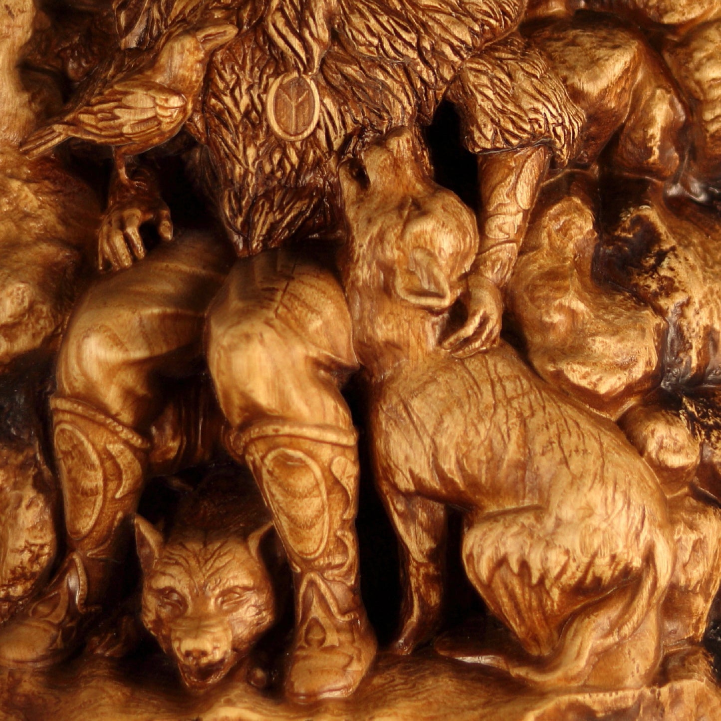 Wooden Carving Odin Sculpture - Heathen Gods