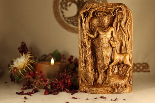 Cernunnos, Horned god, Wood sculpture