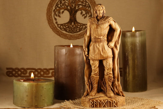 Baldr, Norse pagan decor, Wood carving sculpture