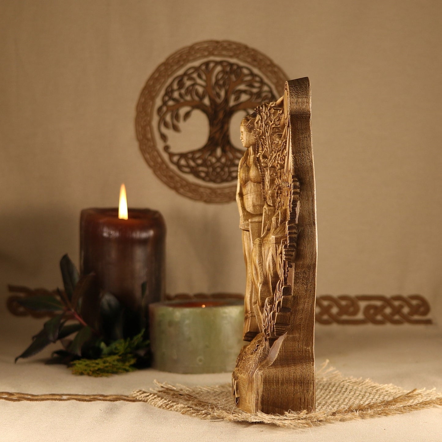 Gefjon Goddess Statue for Altar - Norse Pagan Altar