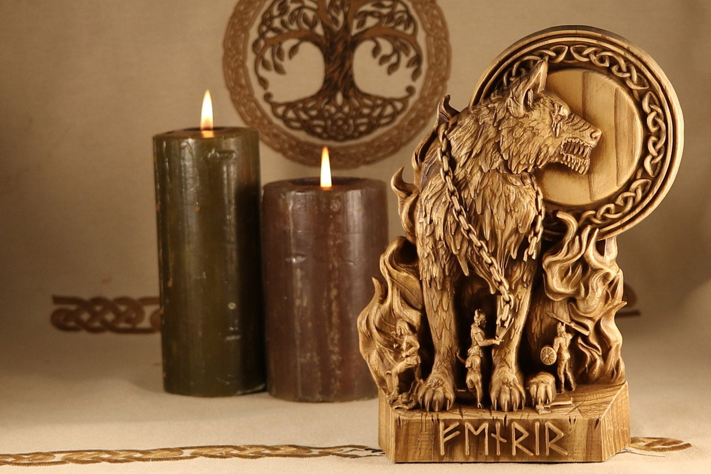 Fenrir Pagan God Statue Wolf Fenrir son of Loki