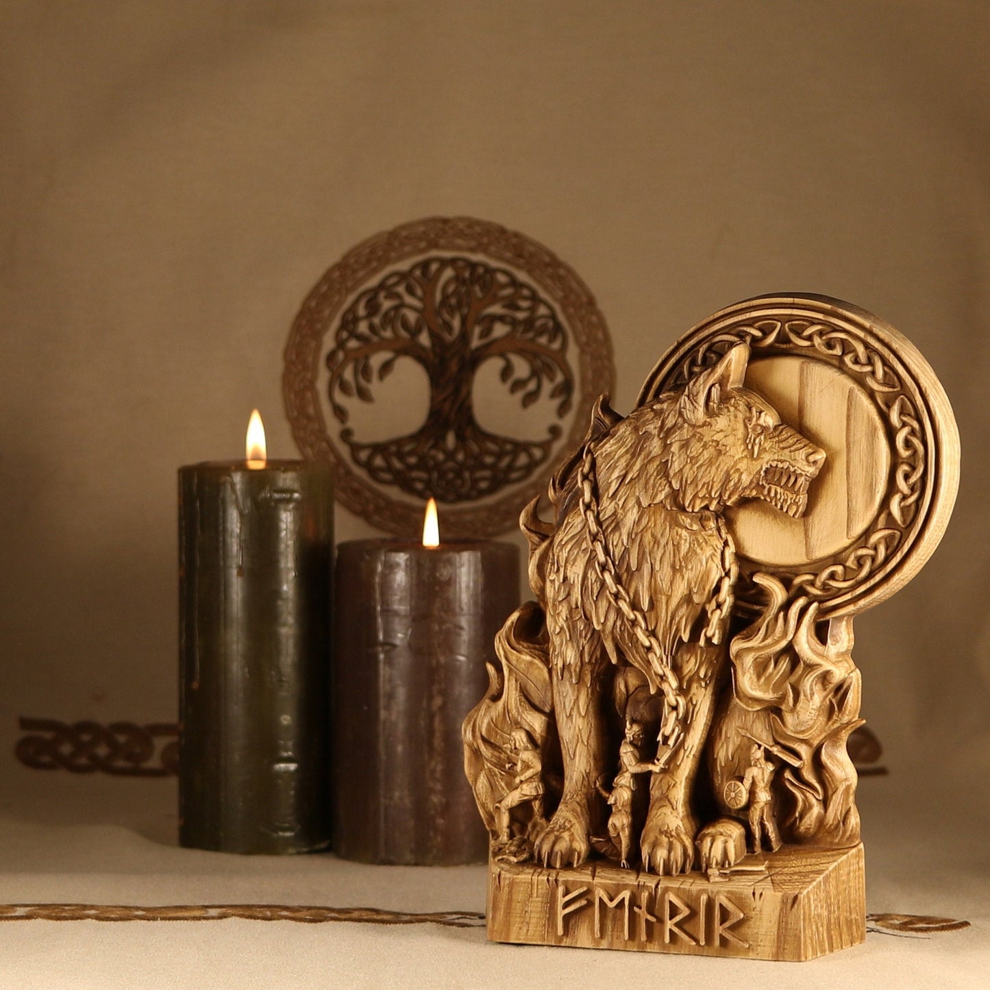 Fenrir Pagan God Statue Wolf Fenrir son of Loki