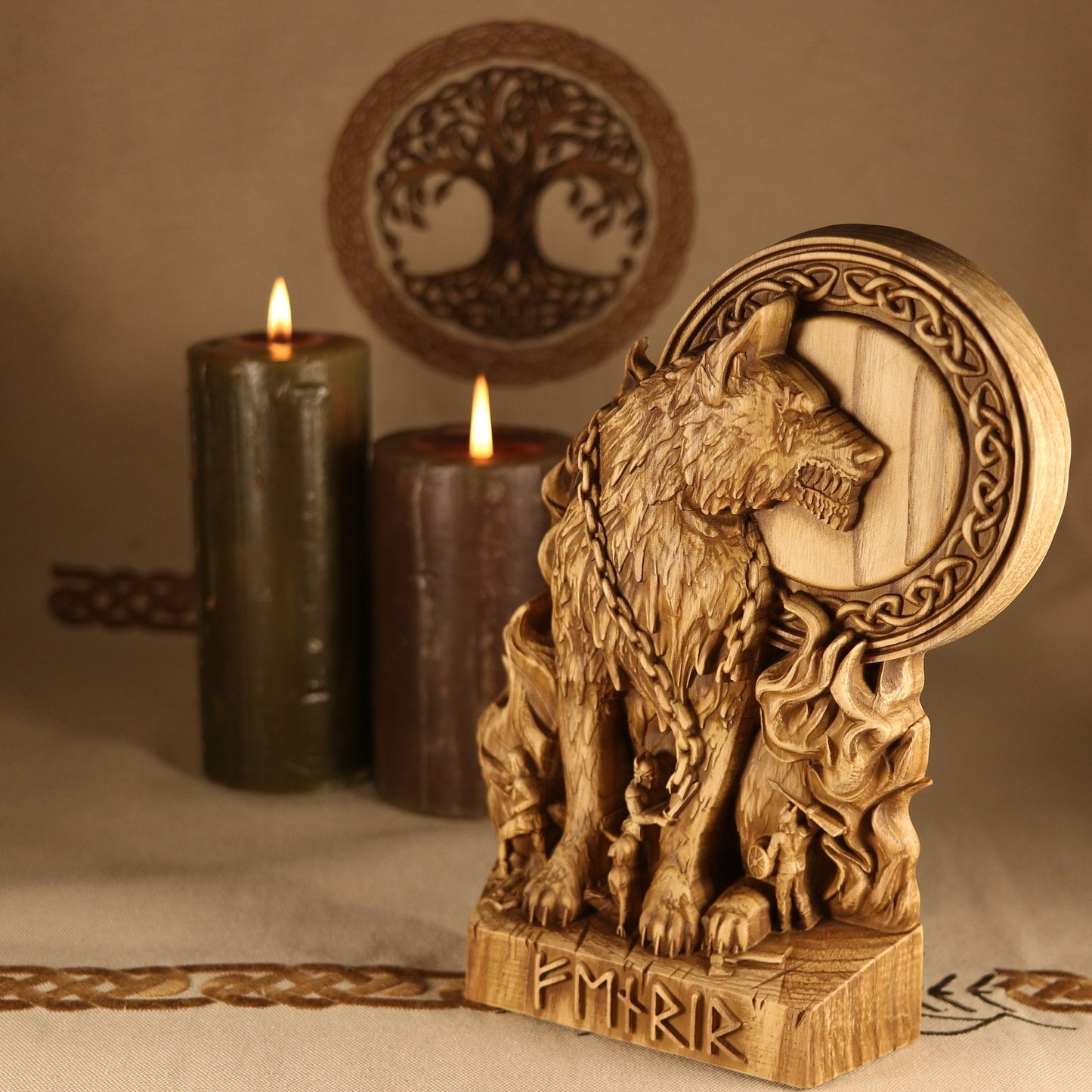 Fenrir Pagan God Statue Wolf Fenrir son of Loki