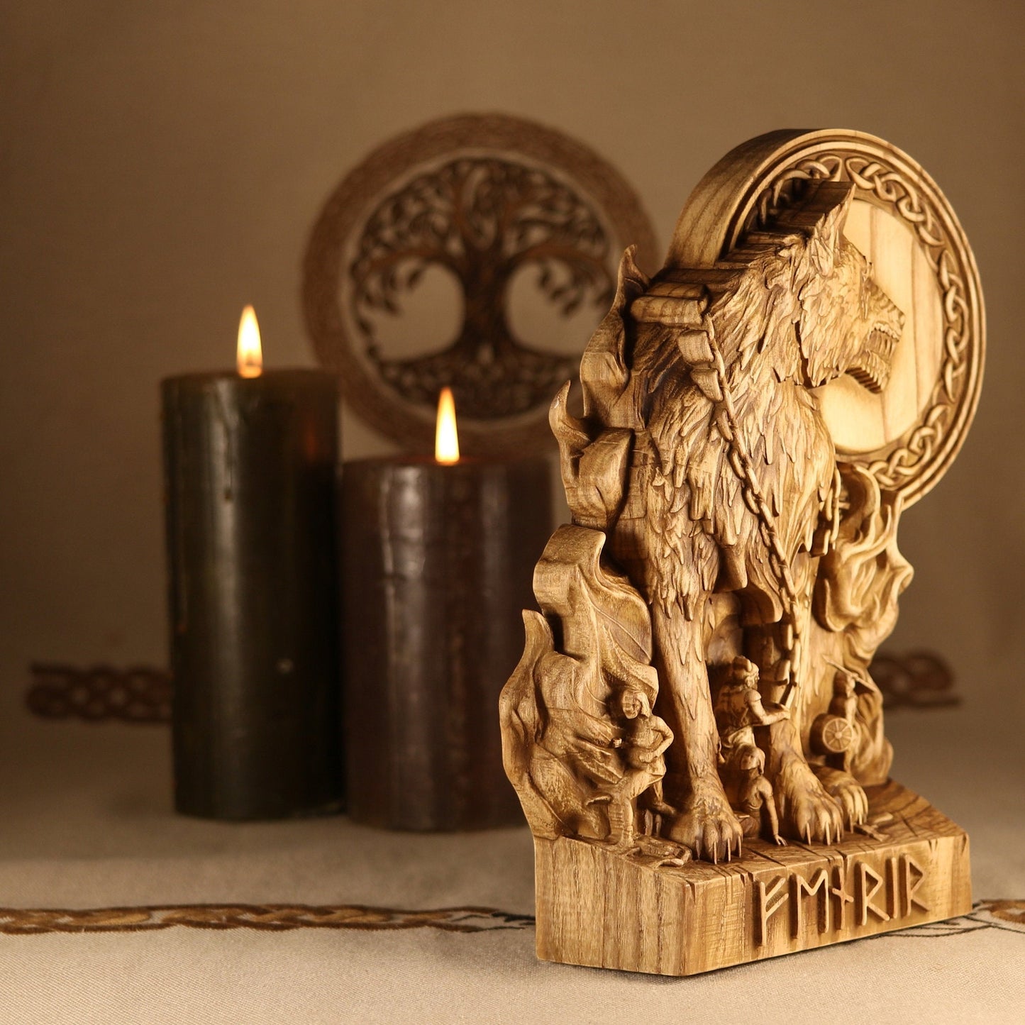 Fenrir Pagan God Statue Wolf Fenrir son of Loki