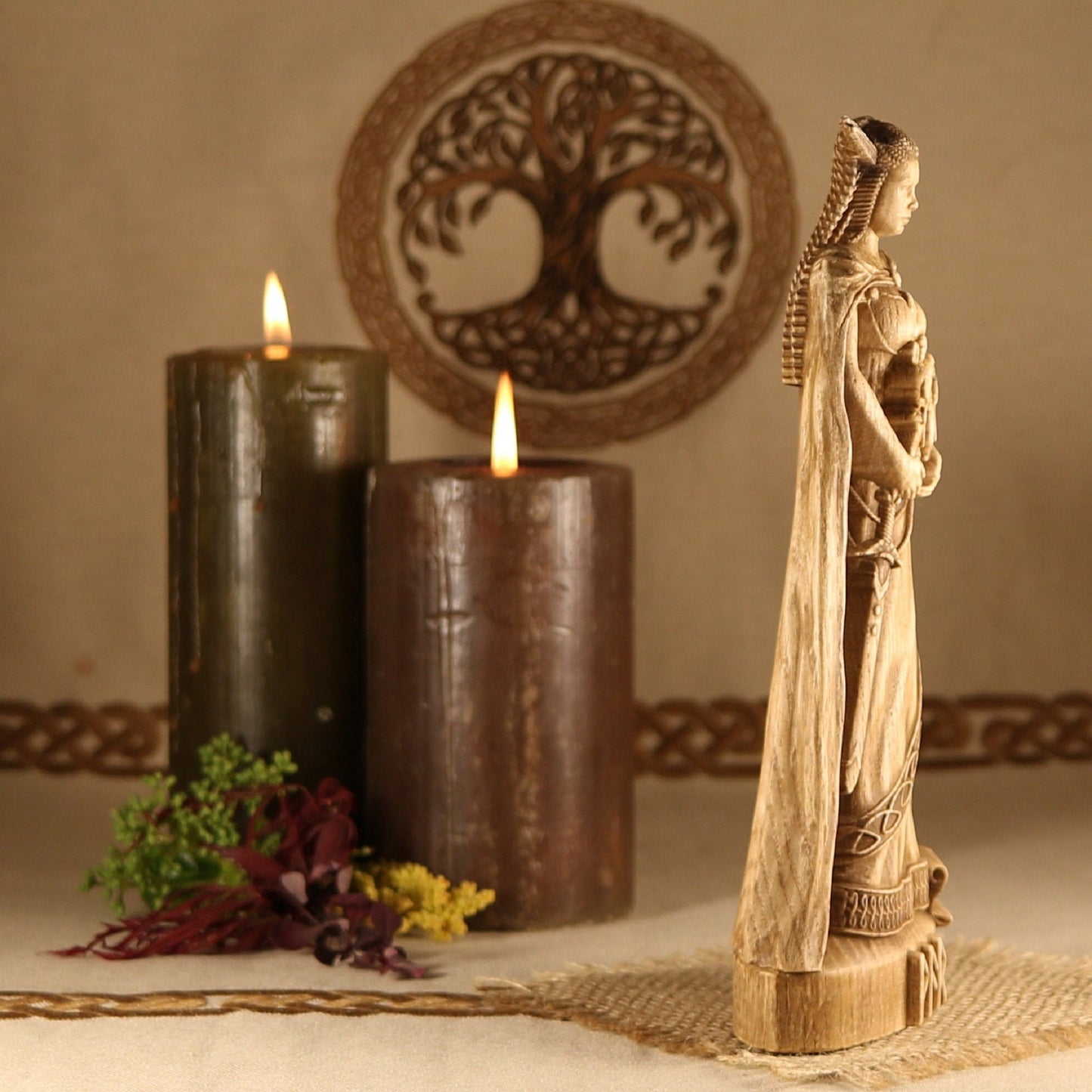 Wooden Valkyrie Pagan Decor for Home
