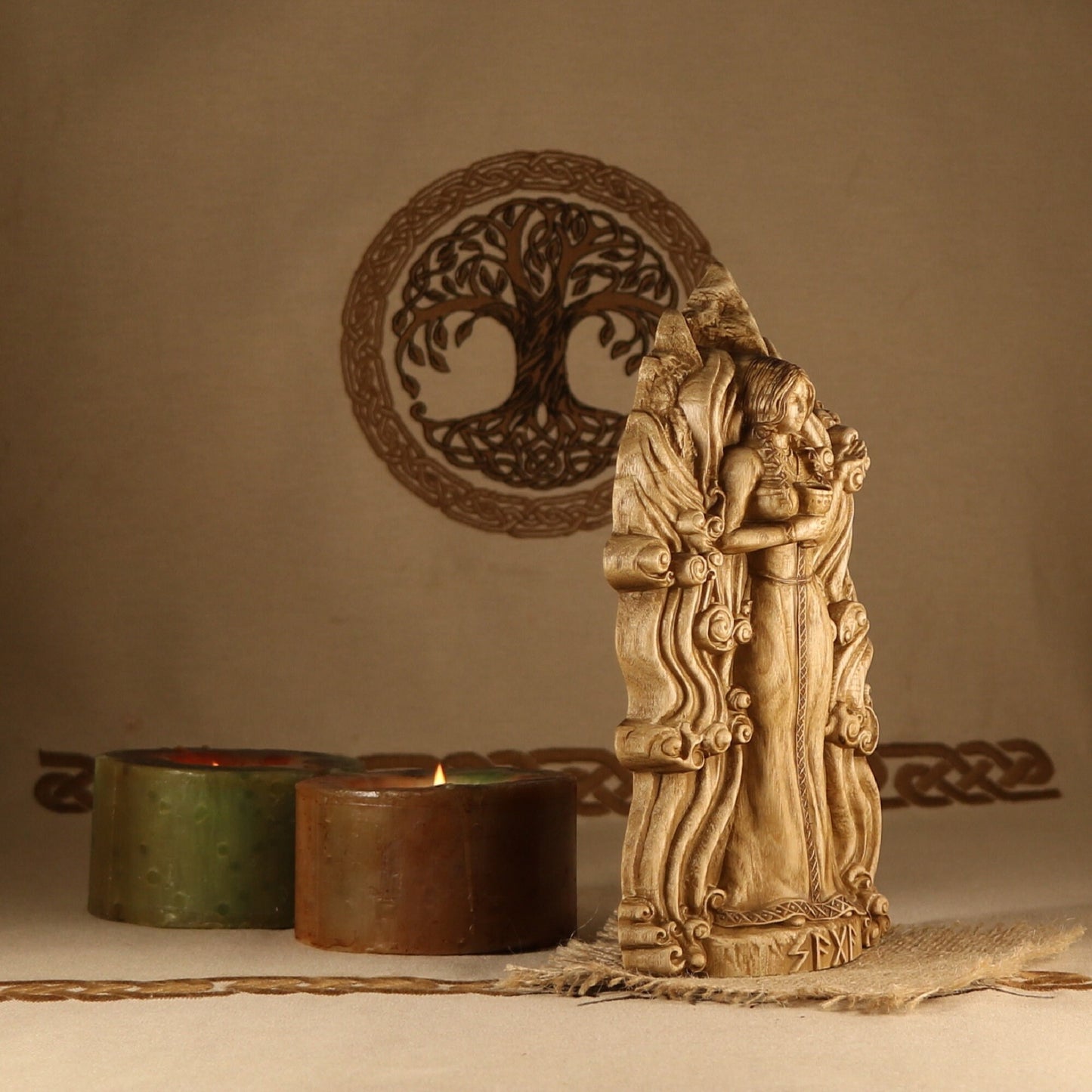 Saga Wooden Norse God Statue