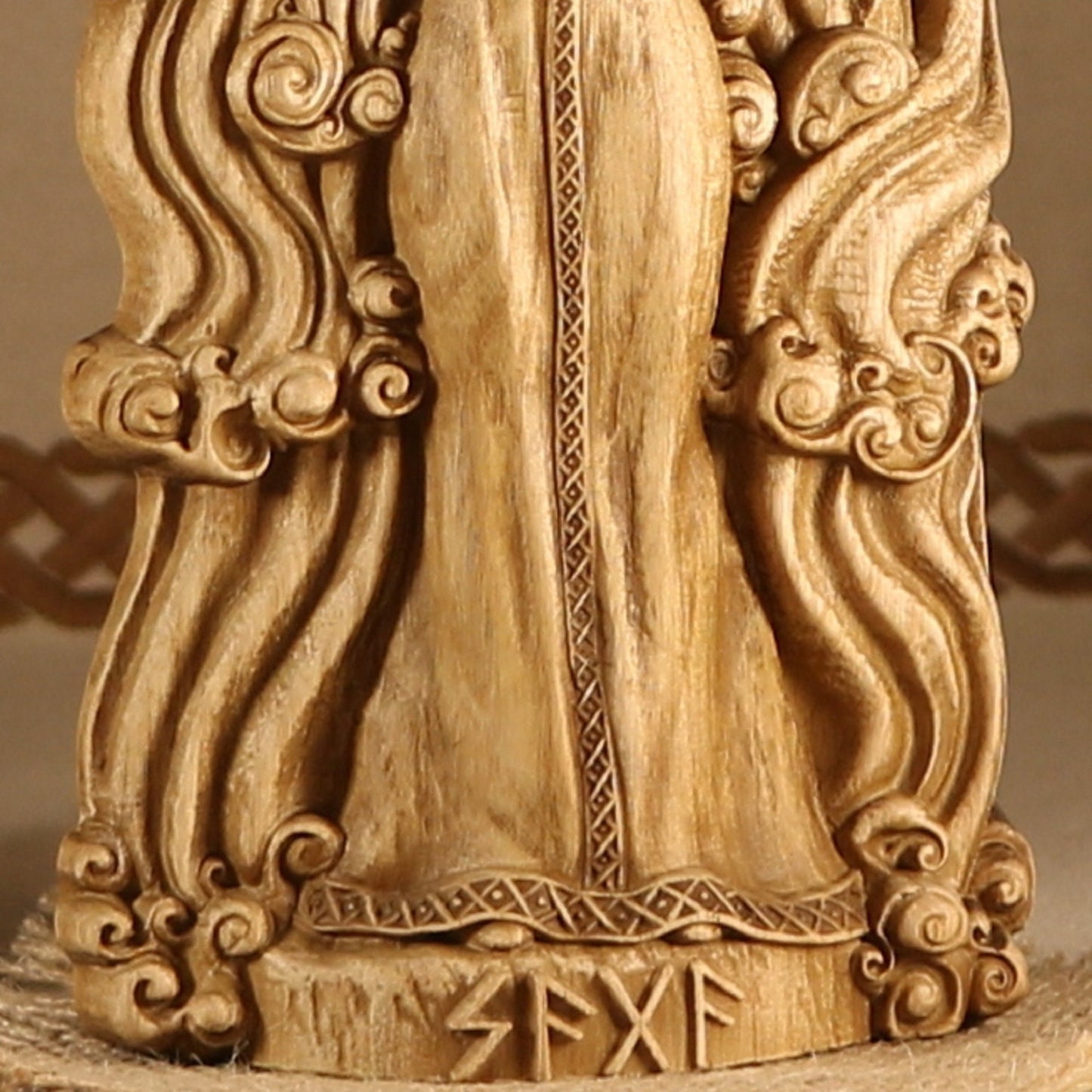 Saga Wooden Norse God Statue