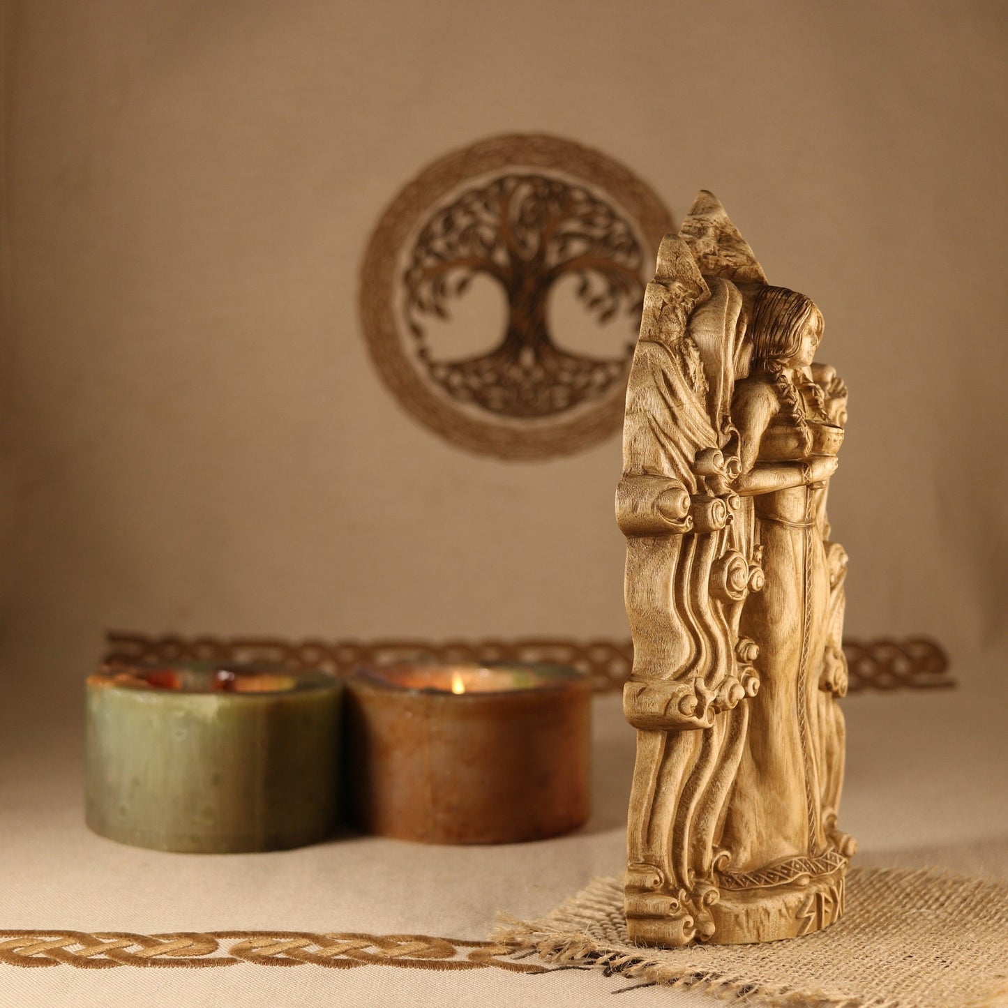 Saga Wooden Norse God Statue