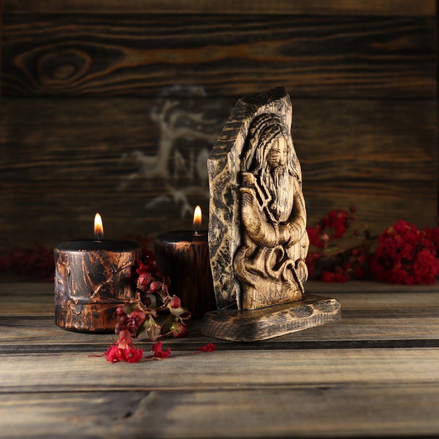 Njord Wood carving Wood norsе рagan Mini statue